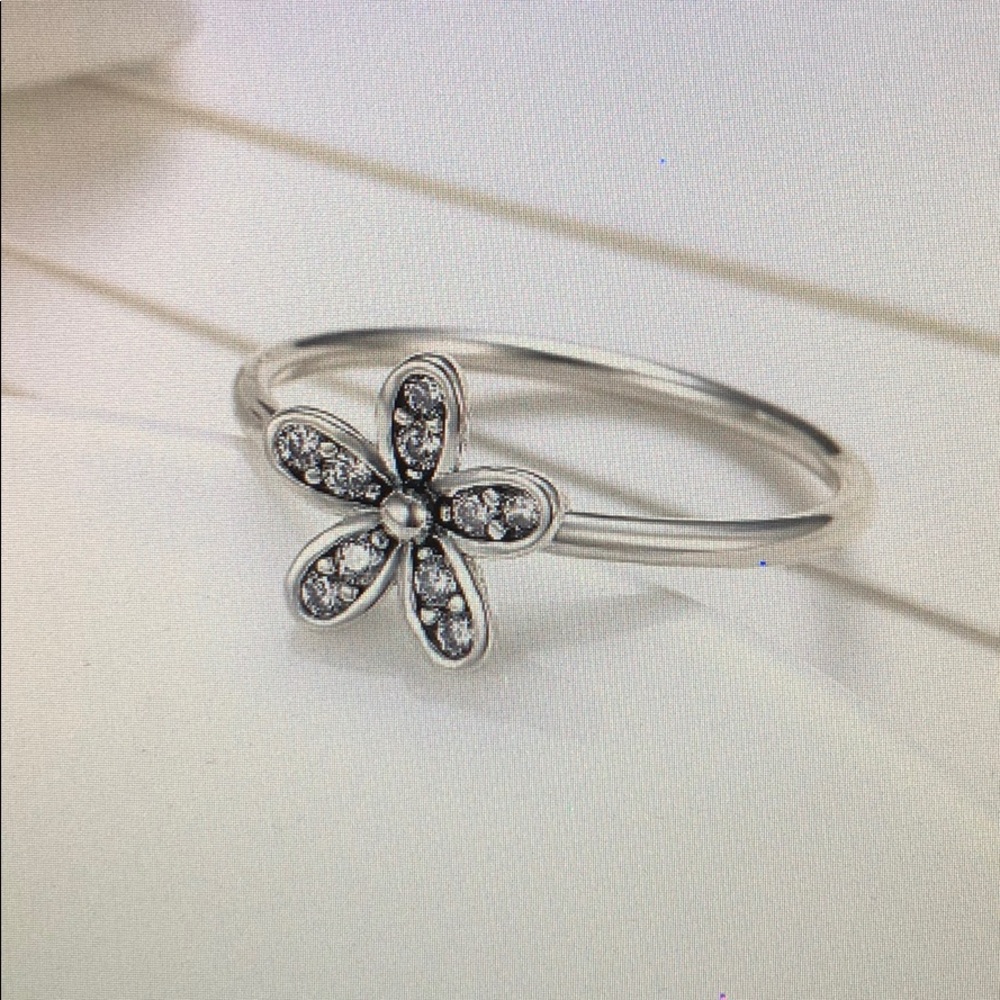 CZ Sterling Silver Flower Ring